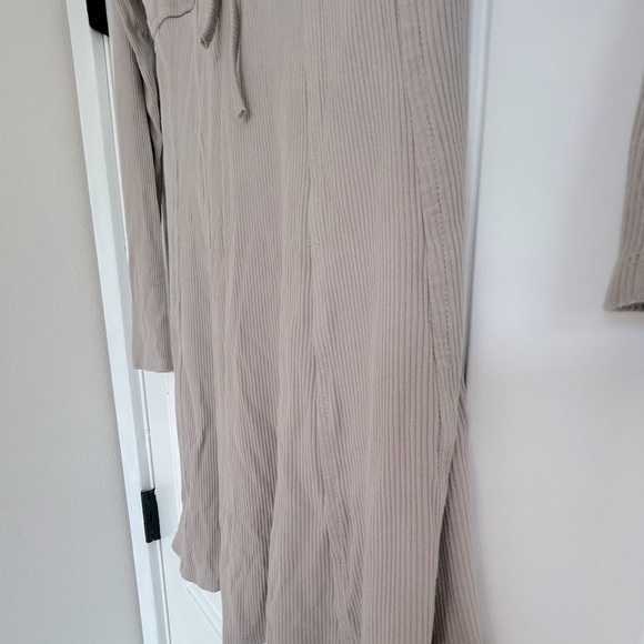 West of Melrose Beige, Cream Cottagecore Tie Front Fall Layering Mini Dress - Picture 5 of 6